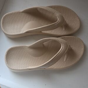 Cream Flip Flops